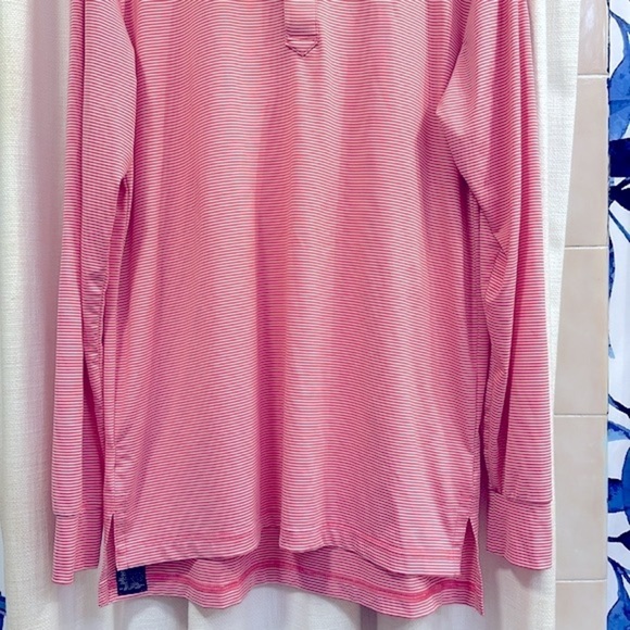 NWOT Turtleson Polyester & Spandex Carter Stripe Long Sleeve Athletic Polo Sz M - Picture 5 of 8